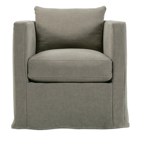 Custom Rothko Slipcovered Swivel Chair