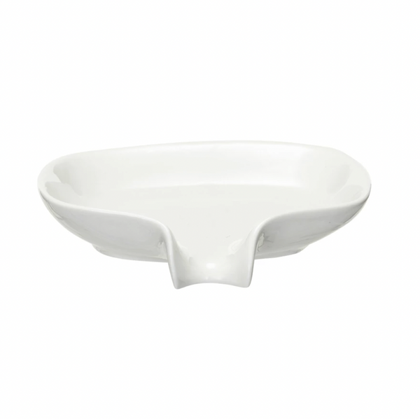 Stoneware Soap Dish with Drip Spout