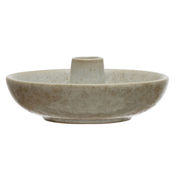 Stoneware Dish with Toothpick Holder