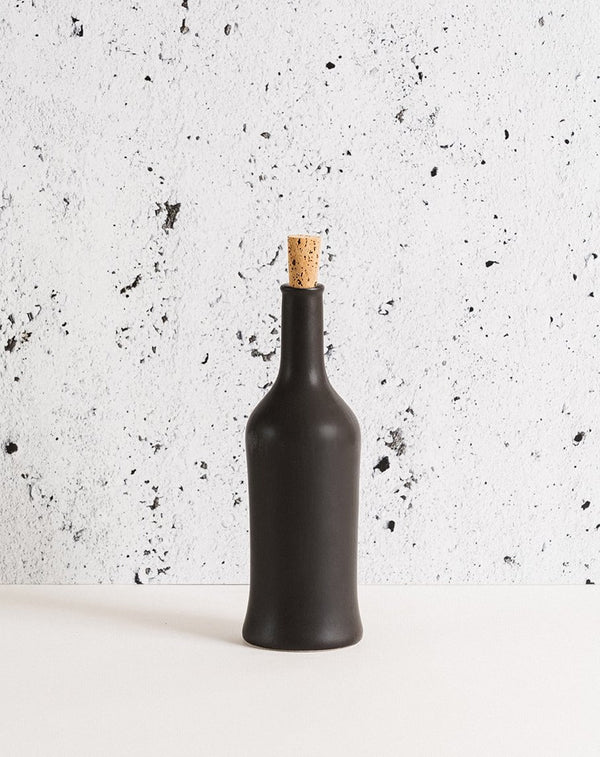 Stoneware Olive Oil Bottle | Brutto | Matte Black