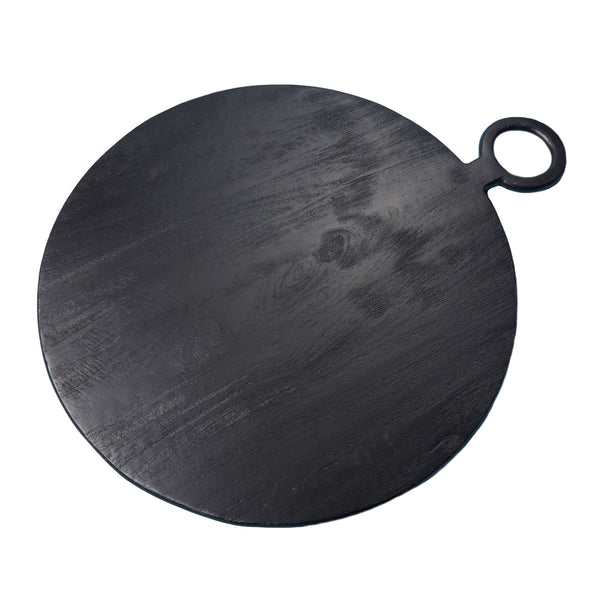 Black Mango Wood Round Board, Extra Large