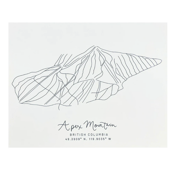 Apex Mountain Hand Drawn Map Print