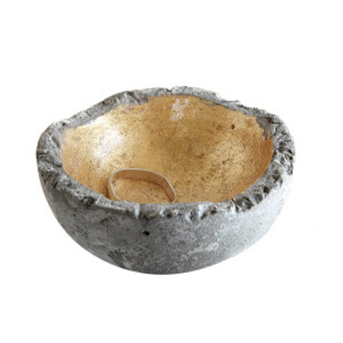 Gold Leaf and Cement Decorative Bowl