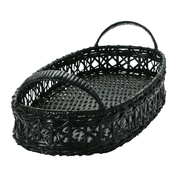 Hand Woven Rattan Tray with Handles