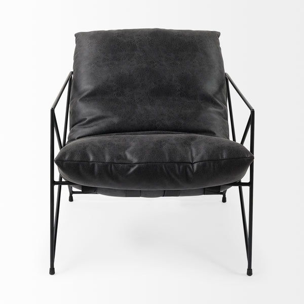 Kennedy Accent Chair - Black Vegan Leather