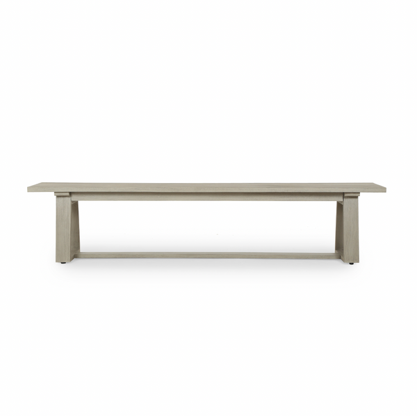 Atherton Outdoor Dining Bench - Weathered Grey