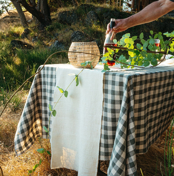 Green Gingham Table Cloth
