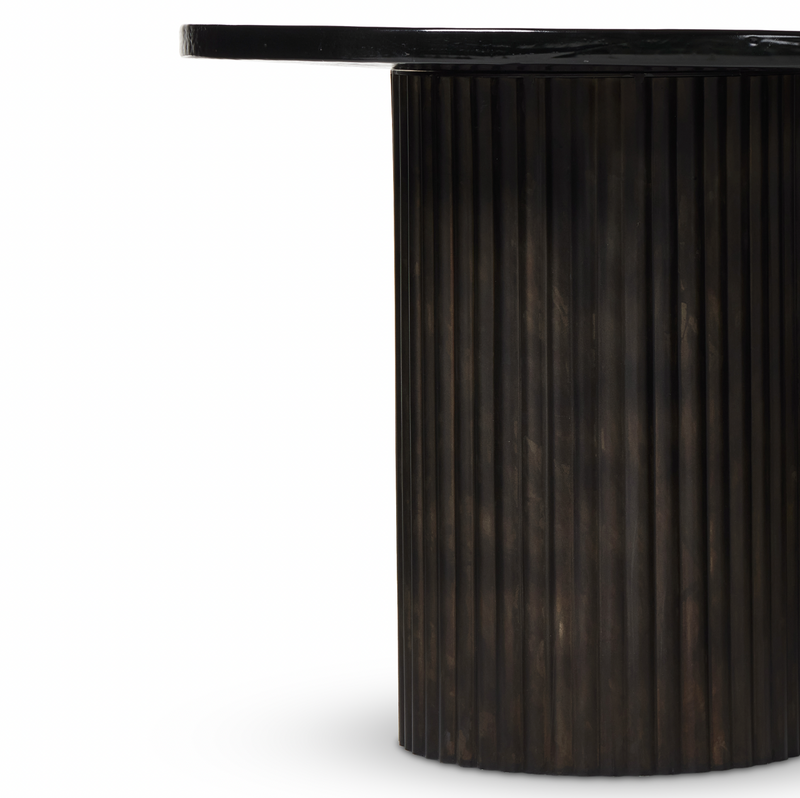 Ruben End Table - Smoked Black Cast Glass