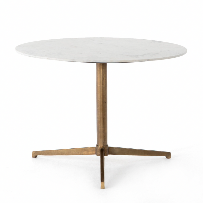 Helen Round Bistro Table - Polished White Marble