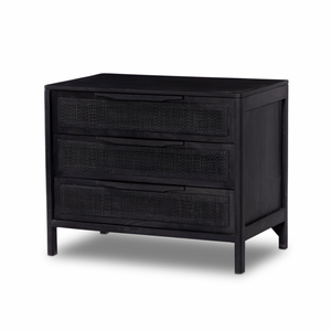 Sydney Large Nightstand - Black Wash w/ Black Cane