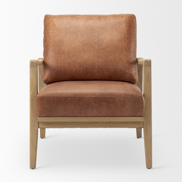 Claire Tan Faux Leather Accent Chair
