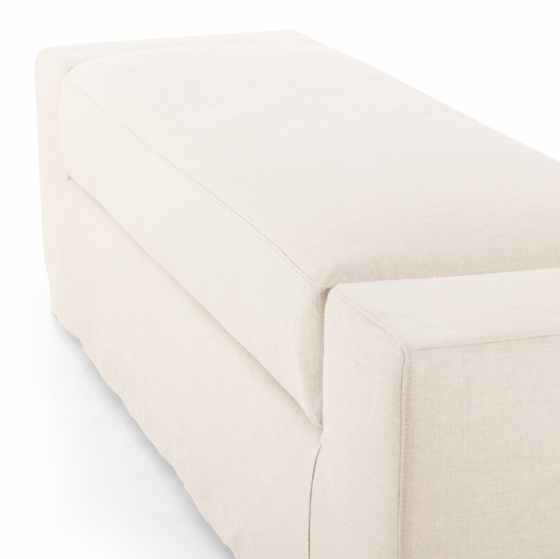 Wide Arm Slipcover Accent Bench - Brussels Natural