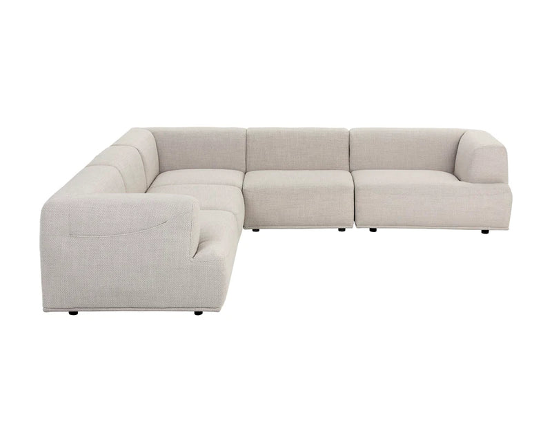 Bosworth 5-Piece Sectional - Moto Stucco