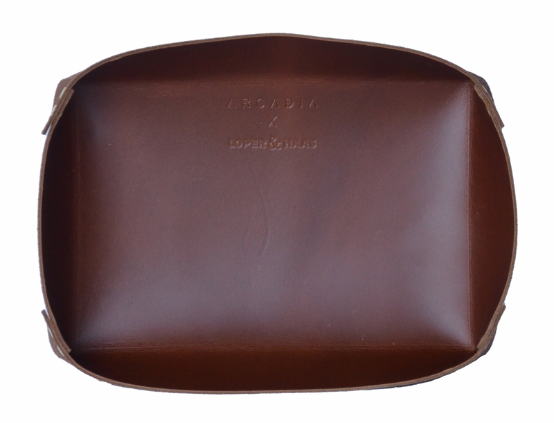 Leather Valet Tray - Tobacco