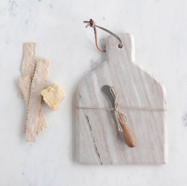 Marble Cutting Board w/ Canap&eacute; Knife