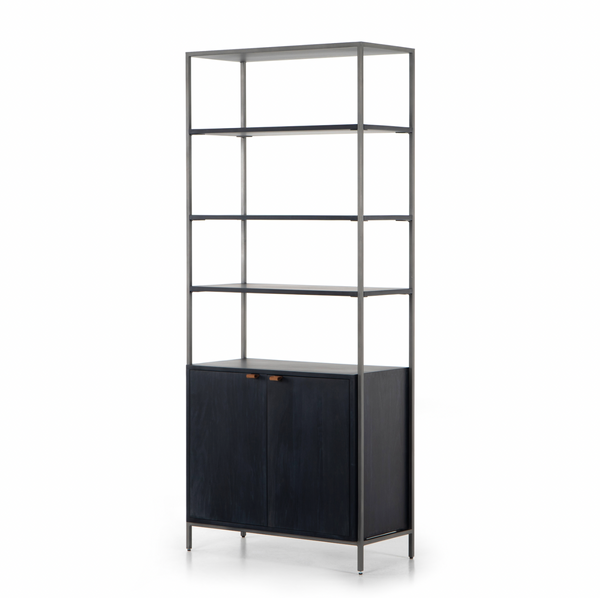 Trey Modular Wide Bookcase - Black Wash