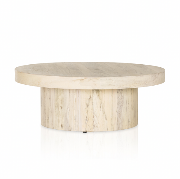 Hudson Pedestal Coffee Table - Bleached Spalted
