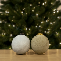 Recycled Glass Ball Ornament, Distressed Frosted Finish
