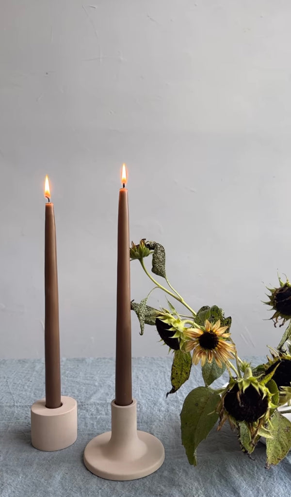 Dipped Taper Candle - Peat