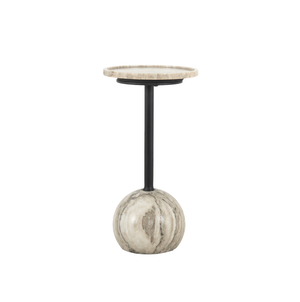 Viola Accent Table - Antique White Marble