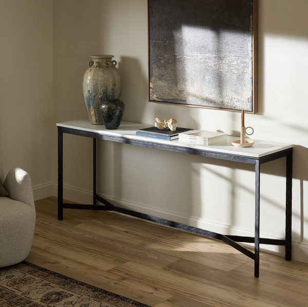 Hammered Iron Console Table