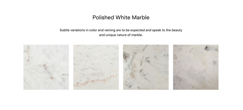 Helen Round Bistro Table - Polished White Marble