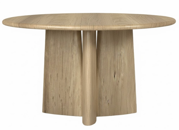 Nevada Solid White Oak Round Dining Table - Natural
