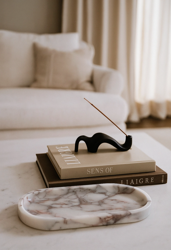 Calacatta Viola Marble Oval Tray