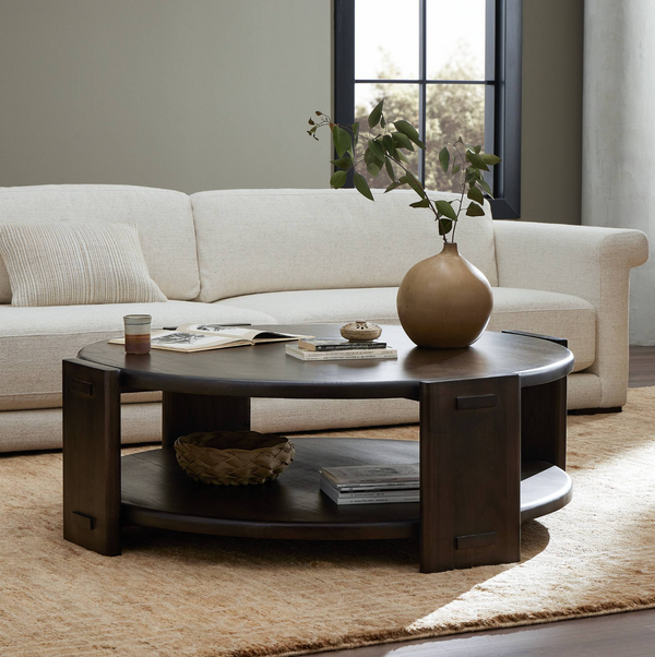 Two Tier Coffee Table - Matte Brown Neem
