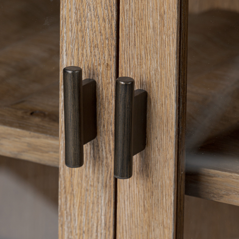 Glenview Bar Cabinet - Weathered Oak