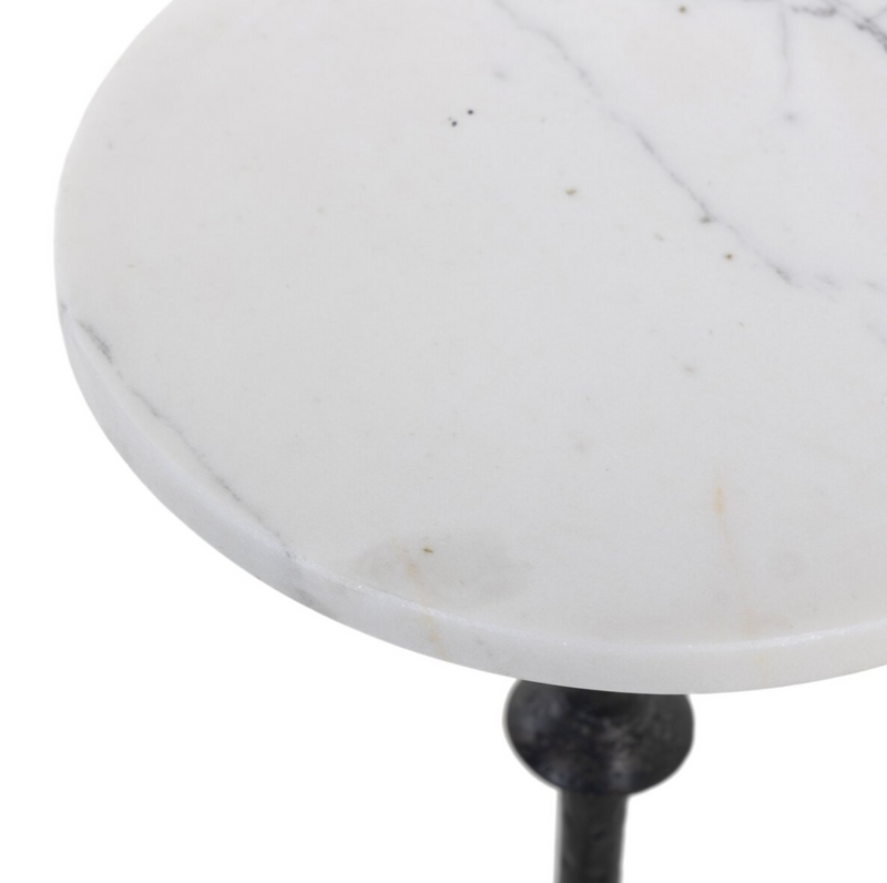Jocelyn End Table - Veined White Marble