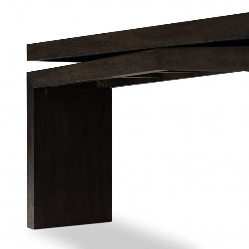 Matthes Oak Console Table - Smoked Black