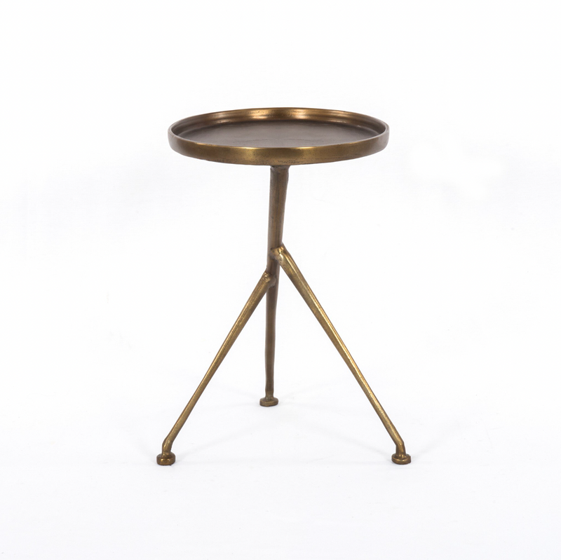 Schmidt Accent Table - Raw Antique Brass
