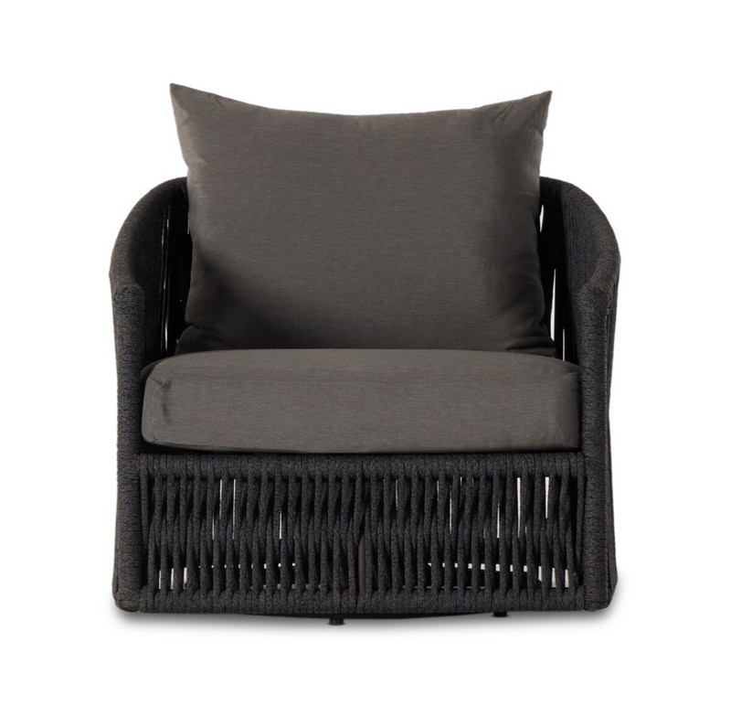 Porto Outdoor Swivel Chair - Venao Charcoal