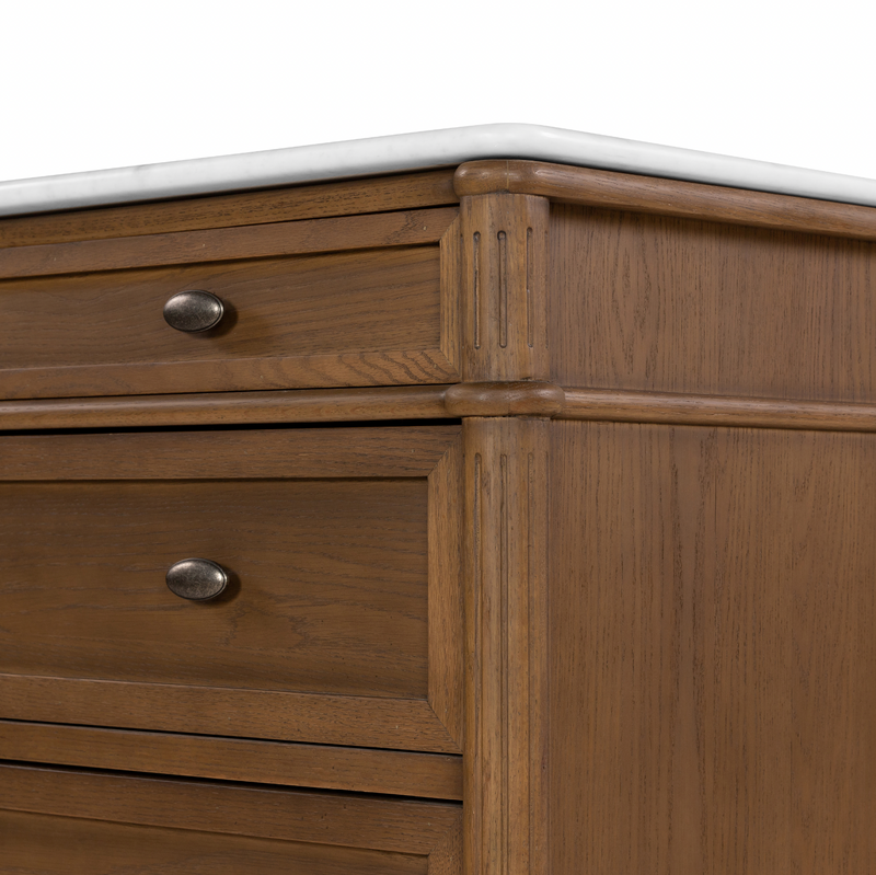 Toulouse Chest - Toasted Oak with Marble