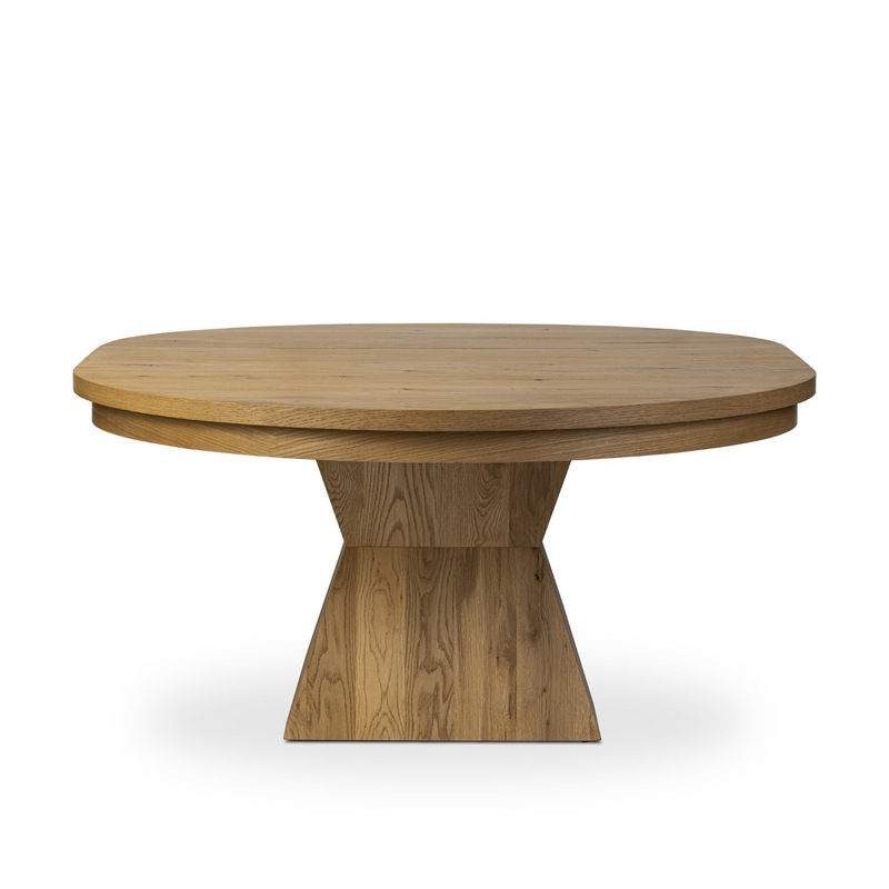 Leif Round Extension Dining Table - Aged Natural Oak