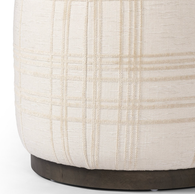 Sinclair Round Ottoman - Sheffield Ivory