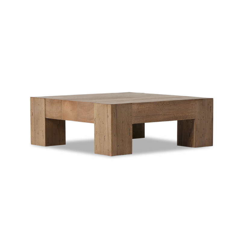 Abaso Small Square Coffee Table Rustic Wormwood Oak Arcadia