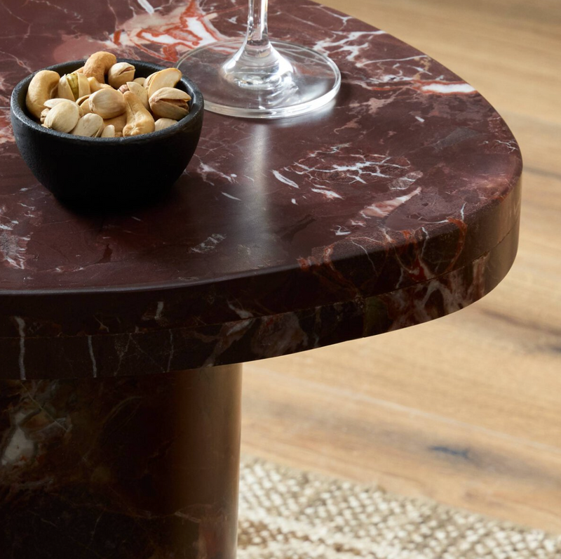 Zion End Table - Merlot Marble