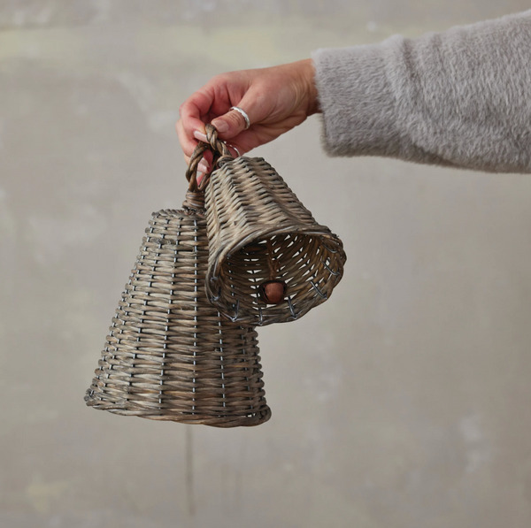 Woven Reed and Metal Bell - Small