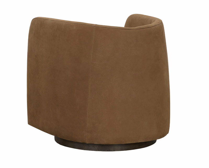 Jerry Swivel Lounge Chair - Nubuck Caramel