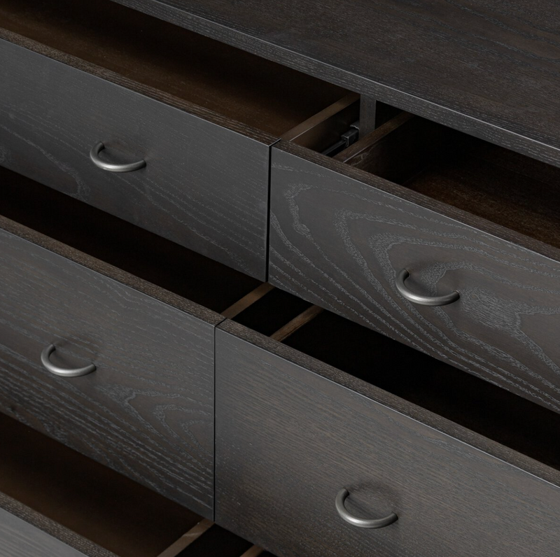 Zuma 6 Drawer Dresser - Smoked Black Ash Veneer