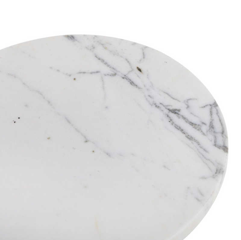 Jocelyn End Table - Veined White Marble