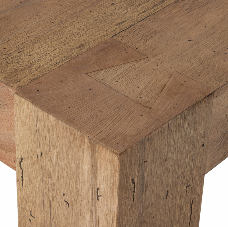 Abaso Small Square Coffee Table - Rustic Wormwood Oak