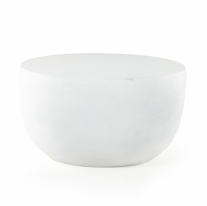 Basil Outdoor End Table - Matte White