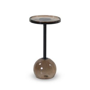 Viola Accent Table - Smoked Brown Cast Glass