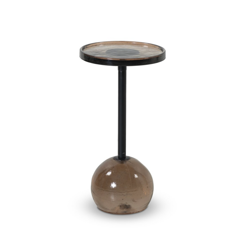 Viola Accent Table - Smoked Brown Cast Glass