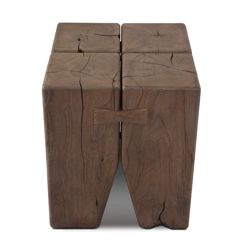 Oshan Outdoor End Table - Stained Toasted Brown