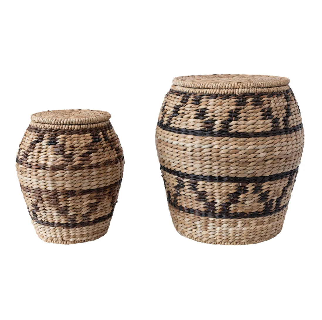 Abaca Rattan Hand-Woven Rattan and Abaca Baskets with Lids – Arcadia Modern Home