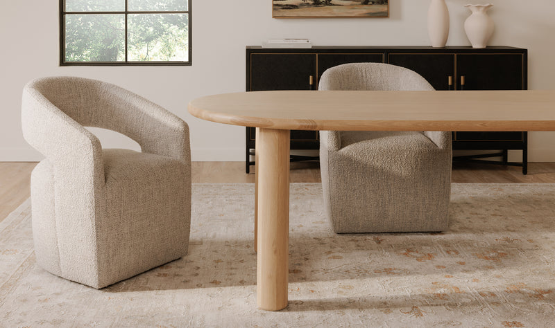 Alaska Rolling Dining Chair - Storm